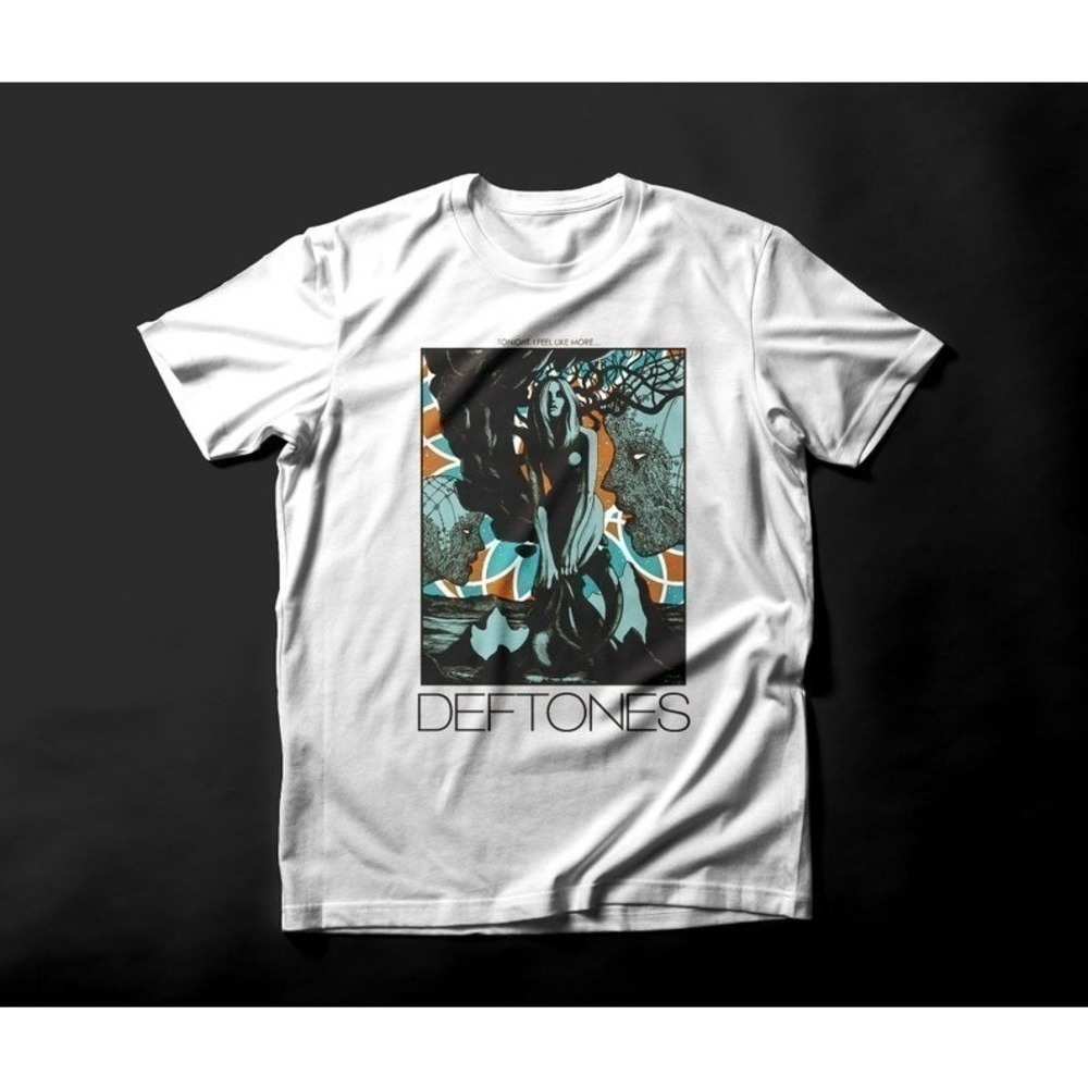 Deftones Unisex White Retro Nu Metal Music Fan Tee T-Shirt